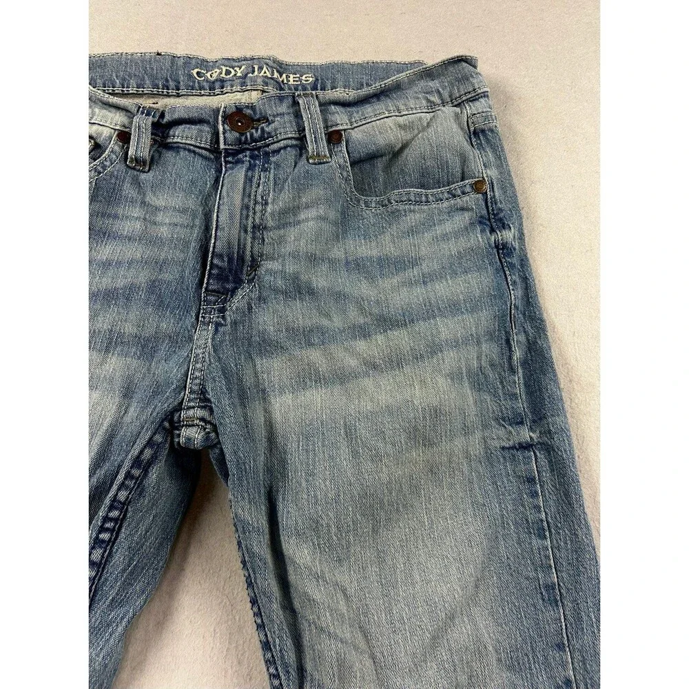 Cody James Mens Slim Bootcut Light Wash Blue Denim Jeans